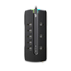 360 ​​Electrical - Multiprise Director 3.4 à 8 prises avec 2 ports USB 3,4 A, coaxial et RJ11/RJ45 et cordon de 6 pieds - Noir-Deux ports USB 3.4 A/17 W pour charger rapidement une tablette ou deux smartphones en même temps