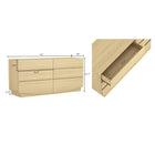 Manhattan Comfort - Ardea 72" Commode contemporaine à 6 tiroirs double - Chêne naturel-Six tiroirs de rangement offrant un espace généreux pour garder les vêtements et les essentiels du quotidien bien organisés