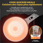 Ceramax - Poêle antiadhésive électrique de 1,5 L avec couvercle-Conception portable et pratique : équipée d’un cordon d’alimentation amovible et de poignées froides au toucher, cette casserole chaude peut facilement être déplacée de la cuisine à la table L’élégante finition blanche/crème mate ajoute une touche moderne à n’importe quel environnement de cuisine