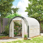 Outsunny - Serre tunnel de jardin à pied 13 pi x 9,8 pi- Porte et fenêtres enroulables pour un accès facile à l'intérieur et une bonne ventilation
