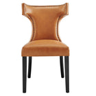 Modway - Curve Cuir végane Chaise à manger - Tan-Assemblée requise