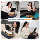 ShoppingAll - Support de tablette réglable avec coussin et oreiller - Gris-Utilisation Polyvalente 2-En-1 - Fonctionne à la fois comme support de tablette et bureau portable—fixez le bras pour une utilisation mains libres ou retirez-le pour le transformer en support confortable pour livres et ordinateurs portables.