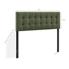 Modway - Emily Tissu tapis Tête de lit pleine grandeur, Feuillage-Touffage de boutons