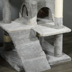 PawHut - Arbre à chat 53 po - grand meuble condo - gris-Couleur : gris et blanc 