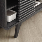 Modway - Render 46 po Meuble TV d’angle, Fusain-Construction durable en panneaux de particules