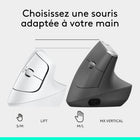Logitech - Lift Souris Ergonomique Verticale - Blanc-La durée de la batterie peut varier selon son utilisation et les conditions de l'ordinateur.