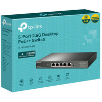 TP-Link - TL-SG105PP-M2 Switch de bureau 5 ports 2,5G avec 4 ports PoE++-5 × ports RJ45 10 Mbit/s/100 Mbit/s/1 Gbit/s/2,5 Gbit/s
