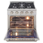 Kucht - 30 po Série KNG Cuisinière Pro Style au gaz naturel - Acier inoxydable-Cuisinière entièrement en acier inoxydable avec poignée professionnelle pour une expérience culinaire optimale