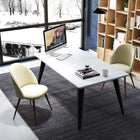 Homy Casa -  Bureau moderne 63 po L - Blanc marbré-Surface facile à nettoyer, idéale pour les espaces de travail fréquentés