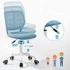 Chaise de Bureau pour Adolescent Homy Casa – Bleu-Dimensions (po) : 15,75 x 17,25 x 29,5 à 34,5