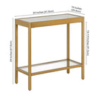 Hudson&Canal - Table d'appoint rectangulaire Alexis (61 cm) - Laiton-Dimensions du produit : 10" L x 24" l x 24" H