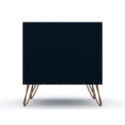 Manhattan Comfort - Table de nuit Rockefeller 51 cm style mi-siècle moderne à 2 tiroirs - Tatiana bleu minuit-10