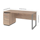 Bestar Aquarius Bureau avec un caisson - Brun rustique & Graphite-Le bureau respecte ou surpasse les normes de performance ANSI/BIFMA