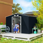 Outsunny - Cabanon de rangement de jardin, Maison à outils-Construit en acier galvanisé avec finition peinte pour protection contre les intempéries