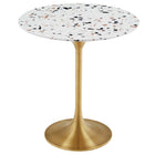 Modway - Lippa Rond de 20 po Terrazzo Table d’appoint - Terrazzo d’or-Table d’appoint moderne