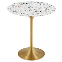 Modway - Lippa Rond de 20 po Terrazzo Table d’appoint - Terrazzo d’or-Table d’appoint moderne