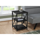 Monarch Specialties - 3595 Table D'Appoint - 26 po H/Marbre Noir/Metal Noir-2