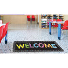 Ashley Productions - The Original Fun Mat - Tapis Coureur - 15 -5" x 47" - Bienvenue Boucles de Craie-Antidérapant et durable : Le support en caoutchouc robuste garantit la sécurité et la durabilité, idéal pour les zones à fort passage.