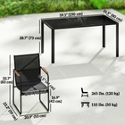 Outsunny - Ensemble de salle à manger d’extérieur 7 pièces - table de patio et chaises pour 6 - noir-Auvent réglable à 90 degrés offrant une protection solaire variée