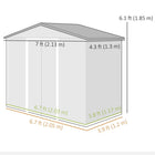 Outsunny - Abri de jardin 7' x 4' avec fondation au sol, argenté-Fabriqué avec le meilleur acier galvanisé