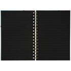 Merangue - Carnet de notes à spirale A5 à couverture noire-Pages intérieures noires avec impression en ligne grise