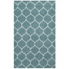 Modway - Solvea Treillis marocain Tapis 5 pi l x 8 pi L Shag Area - Bleu aqua et ivoire-Tapis marocain à treillis shag