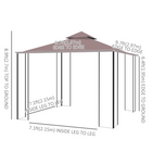 Outsunny - Pavillon de jardin 10 pi l x 10 pi L pare-soleil d’extérieur portable avec moustiquaire - café-4 parois latérales en maille tissée éloignent les insectes et offrent plus d’intimité