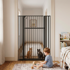 PawHut - Barrière pour animaux extra haute 55 po, barrière de sécurité bébé réglable 30-41 po l-Largeur réglable de 30 à 41 po s'adapte à la plupart des portes standard
