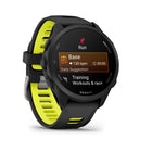 Garmin - Forerunner 170 Music - Noir avec bracelet noir/jaune ampère-Les fonctions d'entraînement avancées vous permettent de déterminer si vous êtes prêt à courir grâce à la préparation à l'entraînement, de savoir si vos séances sont productives grâce au statut d'entraînement, et de comprendre le bénéfice principal de vos séances grâce à l'effet d'entraînement