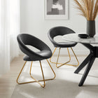 Modway - Nouvelle Performance Velvet Chaise à manger Ensemble de 2 - Charbon de bois doré-Chaises d’accent glam déco