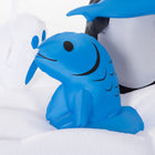 Outsunny - Ours polaire et pingouin de pêche gonflables de 6' pour Noël avec LED - Blanc-Matériau : Tissu en polyester 