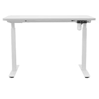 Motionwise - Bureau ergonomique assis-debout à moteur unique série M1 - Blanc-Réglage électrique de la hauteur : Alternez facilement entre la position assise et debout avec un réglage de hauteur allant de 28 po à 47 po, contribuant à réduire les douleurs dorsales et à améliorer la posture durant de longues journées de travail