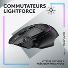 Logitech G502 X PLUS LIGHTSPEED Souris Gaming RVB Sans Fil - Noir-Boutons Lightforce : Technologie de boutons hybride optique-mécanique pour une vitesse incroyable et fiable, avec précision et un temps réponse idéale pour des heures de performance de gaming