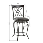 Homy Casa - Tabourets de bar pivotants industriels Homy Casa de 26 po de hauteur de comptoir - Ensemble de 2 - avec similicuir noir pour îlot-Cadre en Métal Robuste : Cadre en métal noir durable assurant stabilité et longévité.