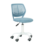 Chaise de Bureau pour Adolescent Homy Casa – Bleu-Dossier en plastique, mousse régulière, capitonnage en maille régulière et base chromée