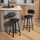 HOMCOM - Tabourets de bar pivotants hauteur comptoir - noir - paquet de 2-Siège en cuir PU souple offrant un nettoyage facile et un confort supplémentaire 
