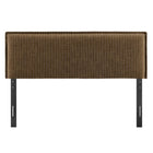 Modway - Camille Mélange de lin rembourré Tête de lit Queen size - Bande de Terre-Bordure rebordée