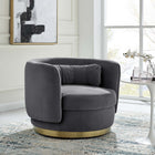 Modway - Relish Performance Velvet Chaise pivotante - Gris or-Revêtement en velours de performance