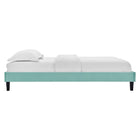 Modway - Reign Performance Velvet Cadre de lit plateforme Queen, Monnaie-Velours de performance résistant aux taches