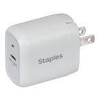 Staples - Chargeur GaN mural USB-C de Staples - 25 W - Blanc-La technologie GaN à chargement rapide prévient la surchauffe et la surcharge