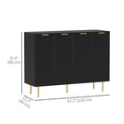 HOMCOM - Buffet 47,2 po L, armoire de rangement - noir-Polyvalente comme buffet, meuble de salle de bain ou d’entrée 