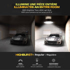 Bell+Howell - Éclairage d'atelier à LED Highburst - 6 000 lumens-600% plus lumineux : émet une lumière 600% plus brillante qu'une ampoule traditionnelle de 60 watts, avec 216 lumières LED lumineuses avec un total de 6 000 lumens, cette lumière a suffisamment de puissance pour éclairer des garages entiers, des sous-sols, des ateliers, des chaufferies, des greniers et plus encore
