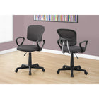 Monarch Specialties - 7262 Chaise De Bureau Multi-Position- Meche Gris -Dimensions du produit: 23 pouces L x 21,5 pouces P x 33 pouces H