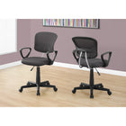 Monarch Specialties - 7262 Chaise De Bureau Multi-Position- Meche Gris -Dimensions du produit: 23 pouces L x 21,5 pouces P x 33 pouces H