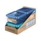 Sistema - Boîte à repas avec couverts - 1.2 L - bleu sarcelle ou bleu assorti-Les clips Sistema à verrouillage facile et le joint flexible permettent de conserver la fraîcheur des aliments plus longtemps