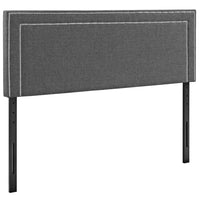 Modway - Jessamine Tissu rembourré Tête de lit complète, Gris-Rembourrage fin en polyester