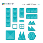 Connetix - Ensemble Caritatif Sarcelle, Contenant 20 Pièces-Toutes les tuiles sont fabriquées en plastique ABS non toxique, sans BPA ni phtalates, scellées par ultrasons et rivetées pour plus de sécurité