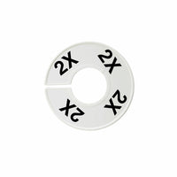 Eddie's -  Rond Les séparateurs de tailles - 2X - blanc avec impression noire - Paquet de 100-Plastique blanc avec du texte en noir