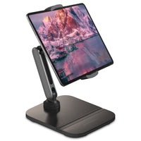 ShoppingAll - Support Tablette Portable Entièrement Réglable pour Téléphone/Tablette 4.7”-13” - Noir-Compatibilité universelle - Prend en charge les appareils de 4,7” à 13”, y compris les iPads, iPhones, Samsung Galaxy, Google Pixel, Kindles et plus encore—idéal pour les tablettes, téléphones intelligents et liseuses.