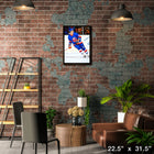 Mike Bossy New York Islanders Action sur toile - Toile encadree - 22" x 31"-Sous licence officielle de la LNH et de l'AJLNH
